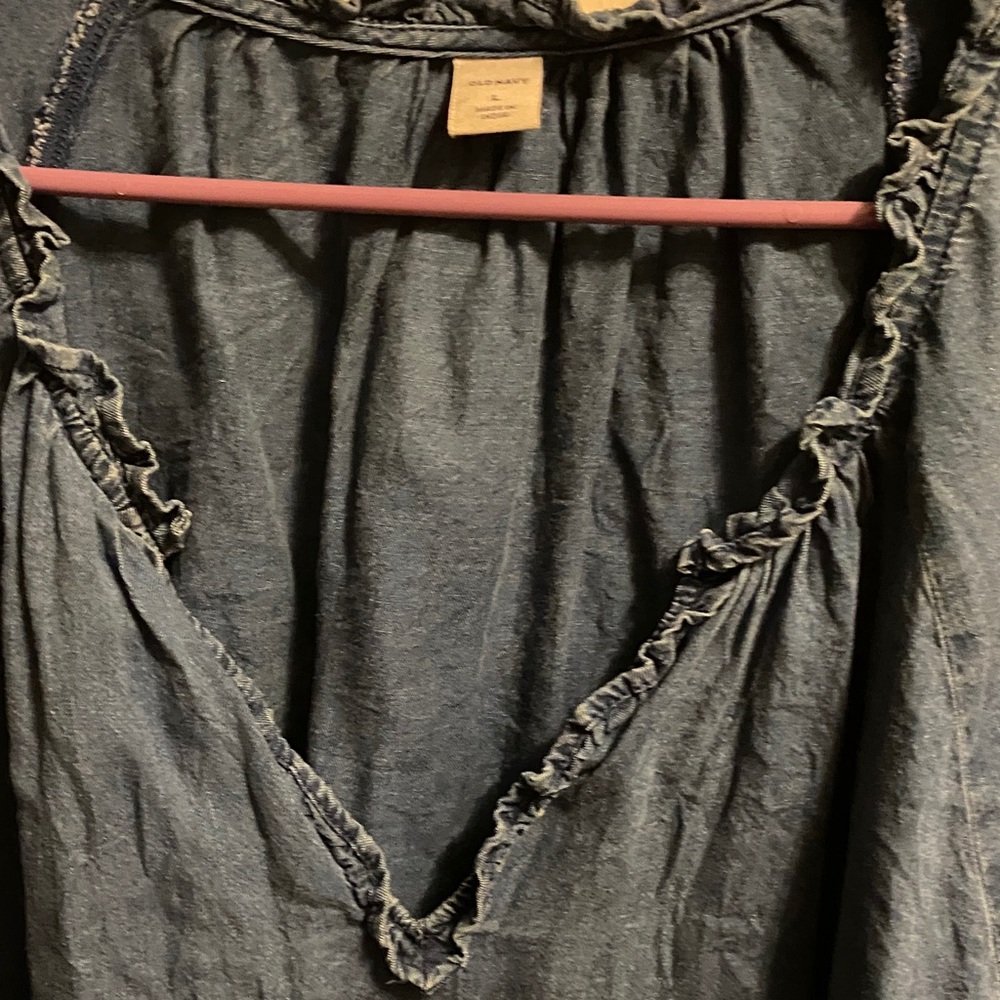 Women's Blue Ruffled Top - Picture 7 of 7